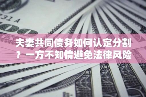 北京夫妻共同债务如何认定分割？一方不知情避免法律风险必看！